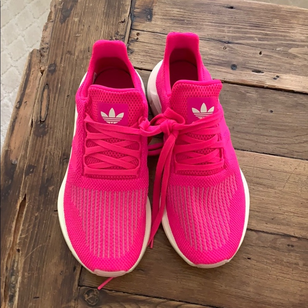 Barely used adidas neon pink sneakers size 8